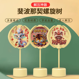New National Trend Face-Changing Mask Twelve Zodiac Rotating Lollipop Spinner Ornament Fibonacci Spiral Tree Toy
