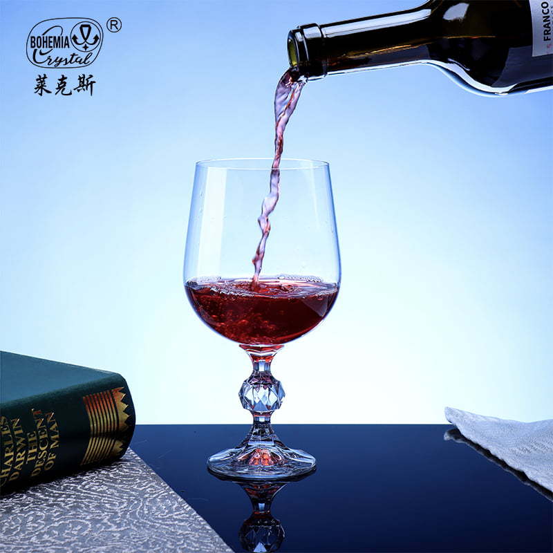 Copa de cristal importada de la República Checa, copa alta de alta gama para uso doméstico, copa de vino, copa de champán, juego de copas, copas con tallo de diamante. image 5