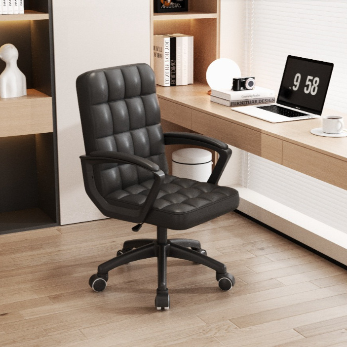 Silla de oficina silla de mahjong silla de sala de reuniones simple silla de arco para el hogar silla de computadora taburete con respaldo sedentario negro