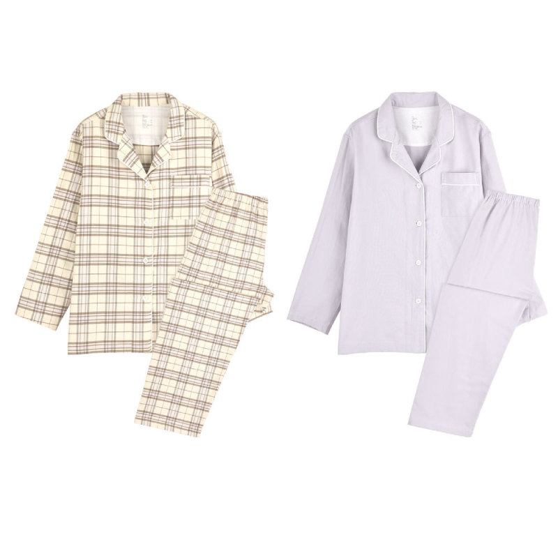 New flannel pajamas, minimalist home wear set, no side seams, autumn/winter brushed fabric, warm cotton fleece, high-quality, for couples New flannel pajamas, minimalist home wear set, no side seams, autumn/winter brushed fabric, warm cotton fleece, high-quality, for couples