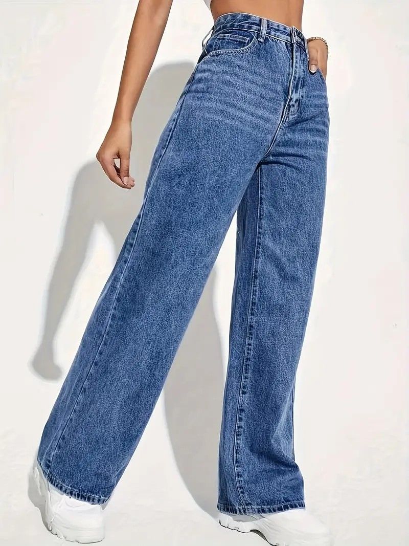 Women's Clothing Mopping Autumn And Winter Spring And Autumn Loose High Waist Straight Slim Drape Jeans_mkmklike.com