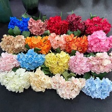 厂家5头马洛卡绣球仿真花带叶现货家居婚庆装饰花批发现货假花