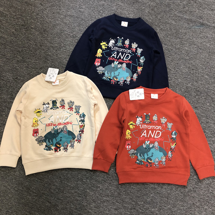 Japanese single foreign trade cartoon animation 2022 spring new crew neck children's sweatshirt