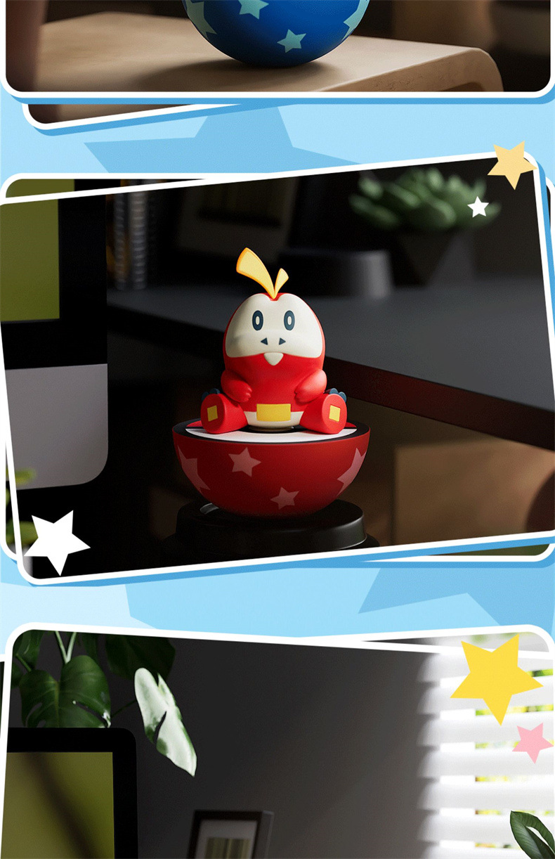 Authentic Pokemon Series Row and Sitting Tumbler Ornaments Pikachu Gengar Figure Healing Desktop Decorations