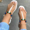 Foreign trade Large size shoes 2022 new pattern lady Exorcism Pearl Herringbone Sandals slipper Sandy beach Women's Shoes