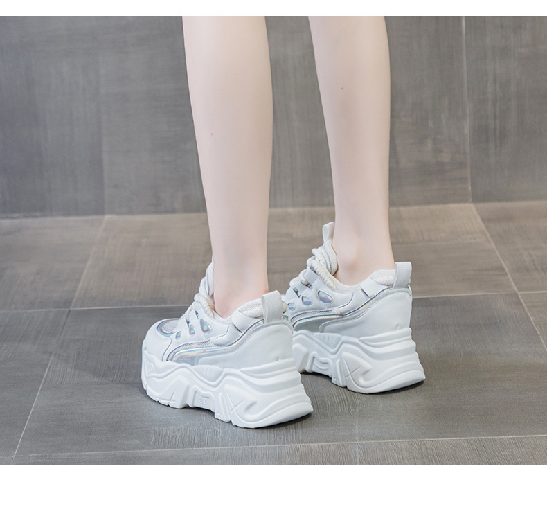 Giày sneaker nữ đế xuồng tăng chiều cao, dáng chunky đế dày thoáng khí, phối màu đa dạng — M2516-2 đen trong suốt lưới, M2516 kaki một lớp bên trong, M2516-1 trắng be lót nhung, M2516-1 màu đen lót nhung chi tiết 44