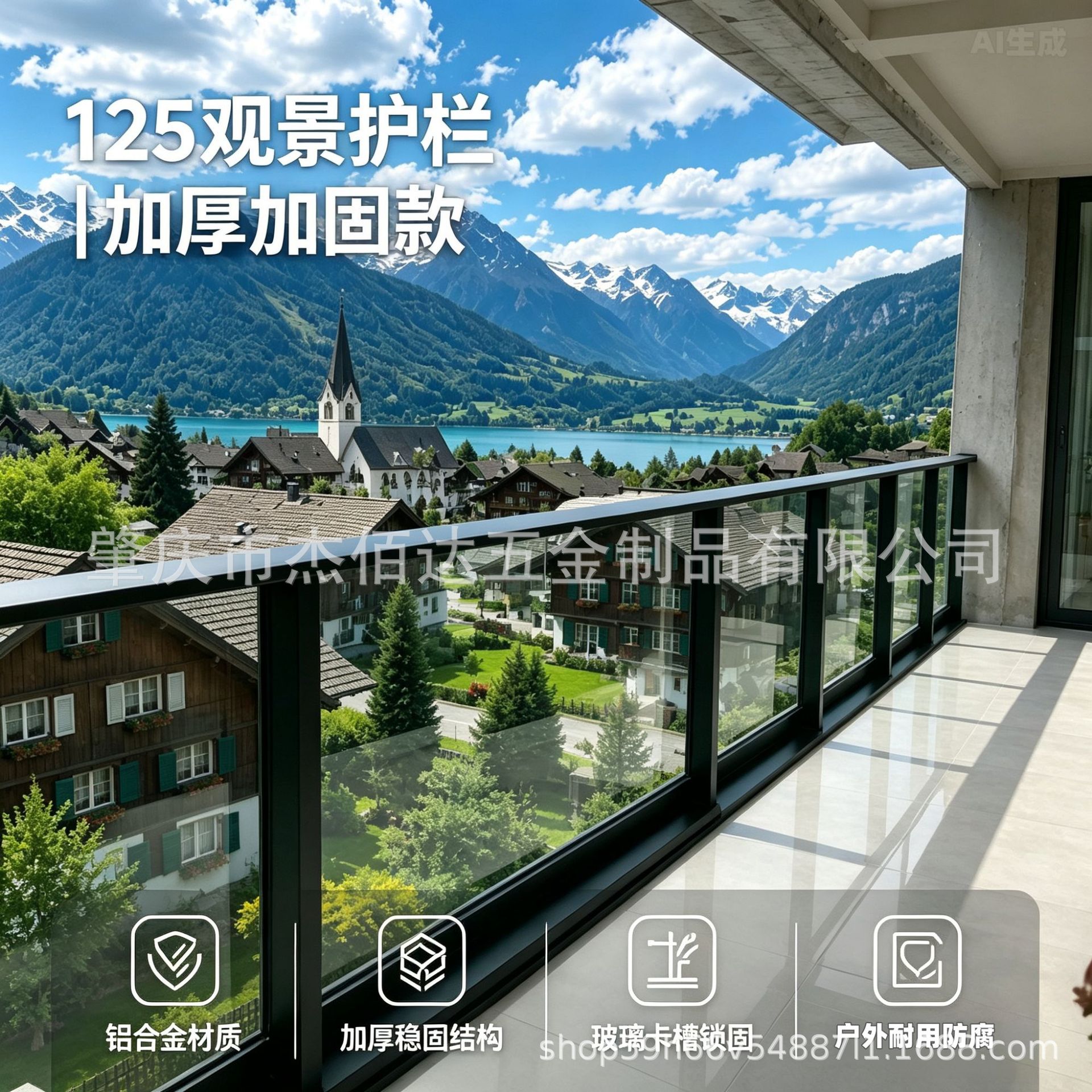 别墅自建房阳台护栏玻璃护栏组合系统铝合金护栏立柱扶手
