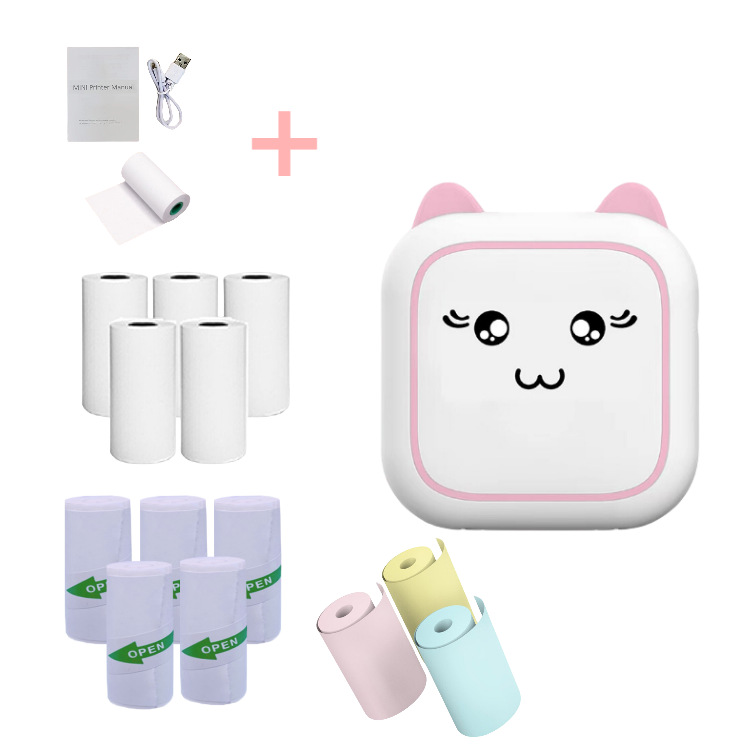 C25 powder + 5 rollos de papel de impresión + 5 rollos de papel adhesivo + 3 rollos de papel de color