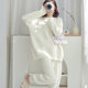 Japanese Style Pajamas Women's Winter Soft Milk White Round Neck Loose Coral Fleece Plush Soft Waxy Large Size Thickened Home Clothes