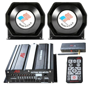 600W car-mounted wireless alarm siren amplifier set, car loudspeaker, high-frequency horn A10E + octagonal speaker
