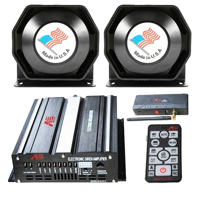 600W car-mounted wireless alarm siren amplifier set, car loudspeaker, high-frequency horn A10E + octagonal speaker