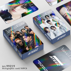 预售30张镭射卡ATEEZ专辑Ashes to Light闪卡明星双面LOMO卡贺卡