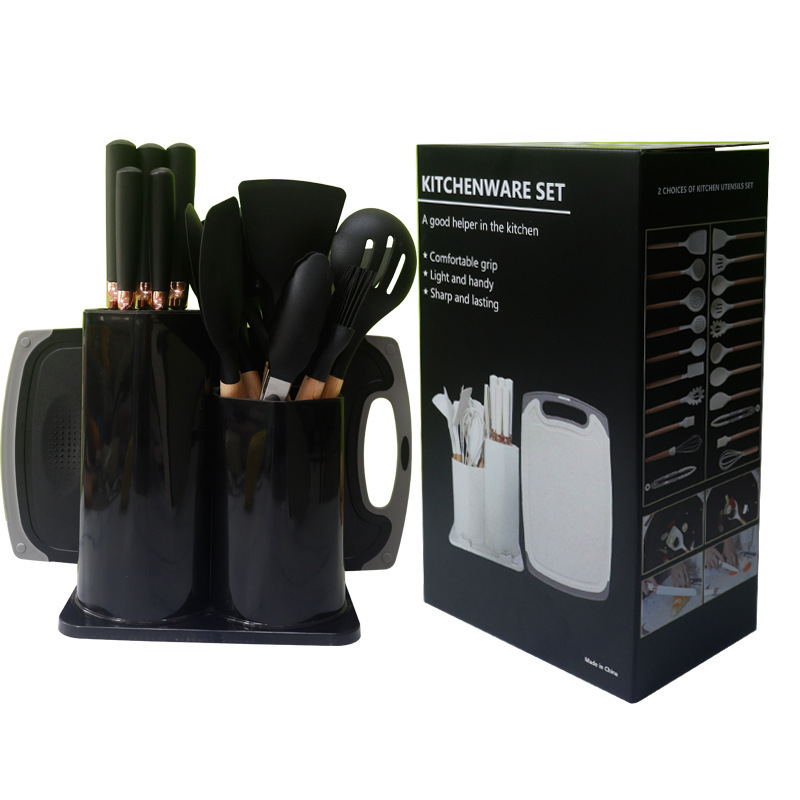 19 conjuntos de silicona antiadherente conjuntos de cuchillos de cocina de silicona doméstica al por mayor