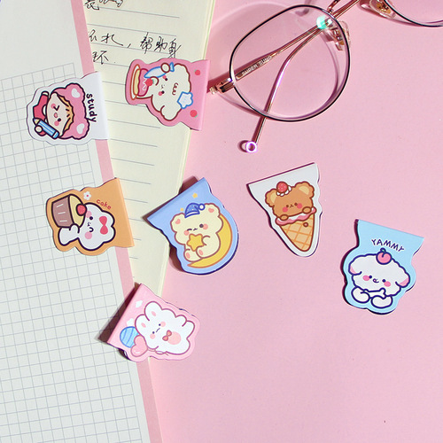 Cute magnetic bookmark creative Korean primary school students cartoon stationery small fresh magnet bookmark paper clip multi-purpose