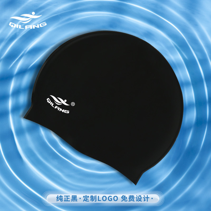 Sombreras de baño de silicona para adultos y niños personalizadas con logotipo de tamaño para hombres y mujeres impermeables para proteger los oídos sin estrangular la cabeza gorra de baño de alta elasticidad