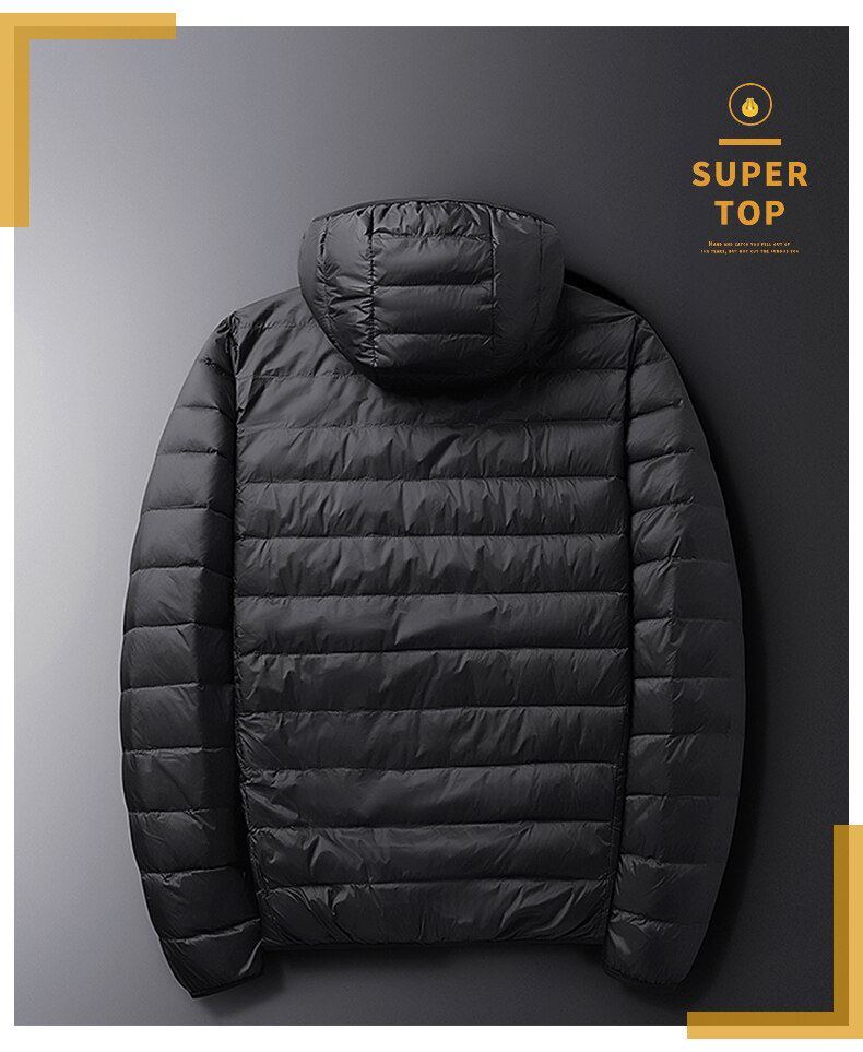 Piumino leggero da uomo Autunno e inverno Nuova moda Giacca con cappuccio Trend Casual Abbigliamento da uomo versatile_voghion.com