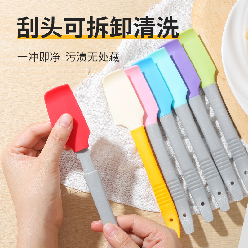 in stock cross-border small size silicone scraper DIY baking cream spatula kitchen cake color spatula