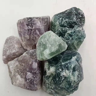 厂家供应绿色萤石 紫色萤石 萤石颗粒 鱼缸景观原石 水晶工艺品