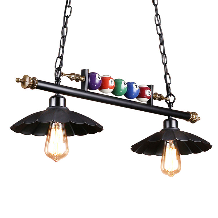 Lámpara retro americana creativa de billar candelabros de hierro forjado sala de estar comedor bar billar sala de vestir estilo industrial