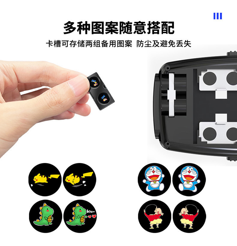 Battery-powered dynamic welcome light for cars, electric vehicles, motorcycles, cartoon projector, door floor light, decorative ambiance