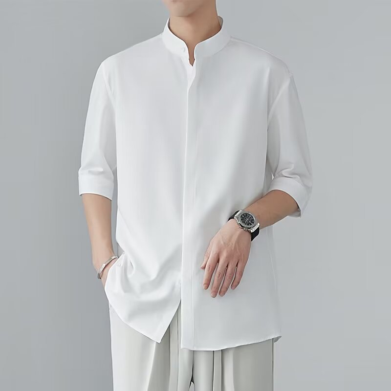 アイスシルクパンツメンズ夏薄いワイドレッグストレートルーズカジュアルパンツハイエンドドレープスーツパンツ|undefined