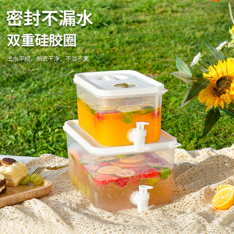 Refrigerador botella de agua fría bebida fría de verano té de frutas cubo de agua fría helada gran capacidad con la sincronización del grifo botella de agua fría chapada en oro