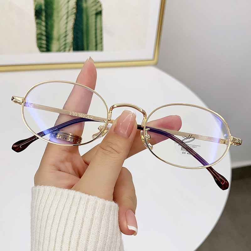 Gold small frame glasses female Sven scum can be equipped with myopia pure round anti-blue light glasses frame Gold small frame glasses female Sven scum can be equipped with myopia pure round anti-blue light glasses frame