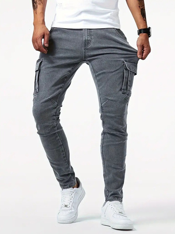 Men's Skinny Jeans Versatile With Side Pockets For Men_voghion.com