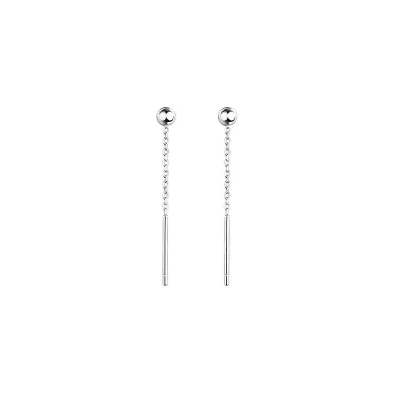 925 plata esterlina simple pendientes de frijol de plata pequeños pendientes redondos lindos del grano pendientes elegantes pendientes del oído pendientes del palillo