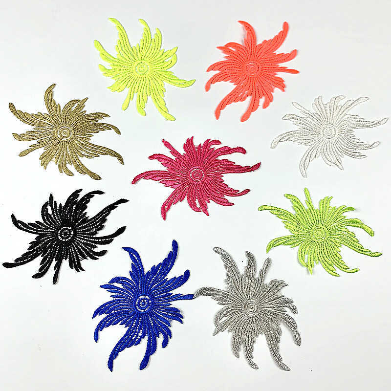 一个水溶刺绣彩色小布贴 旗袍牛仔服装DIY辅料手缝绣花装饰布贴