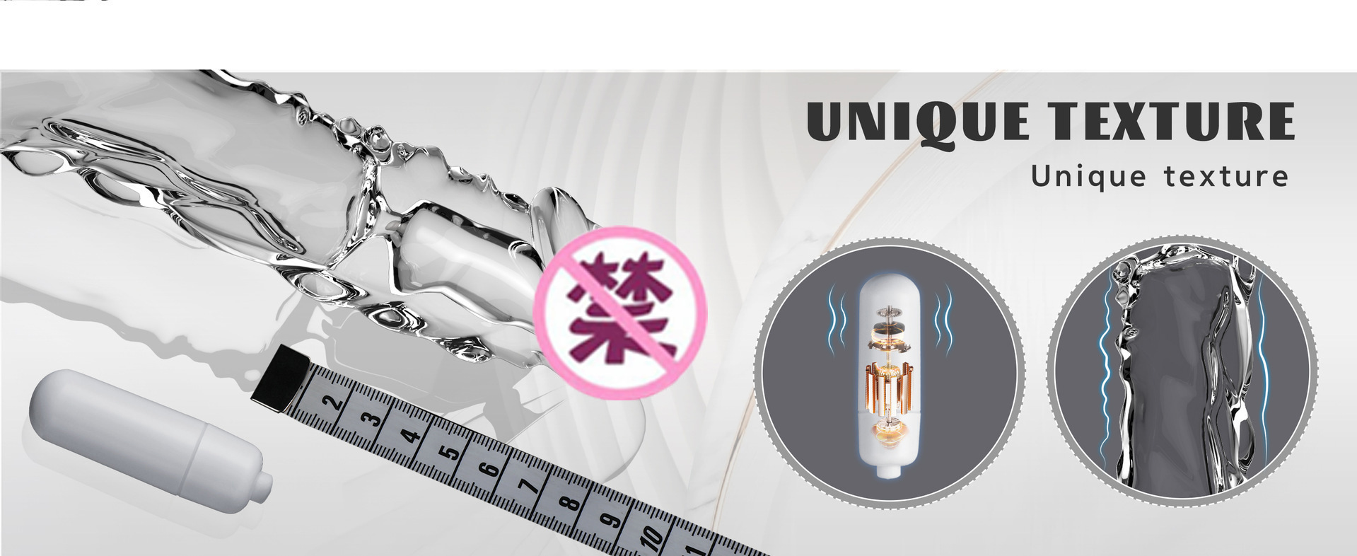 Vibrating Wolf-Tooth Delay Sleeve, Textured Lock-On Penis Extender for Couples — detail image 14