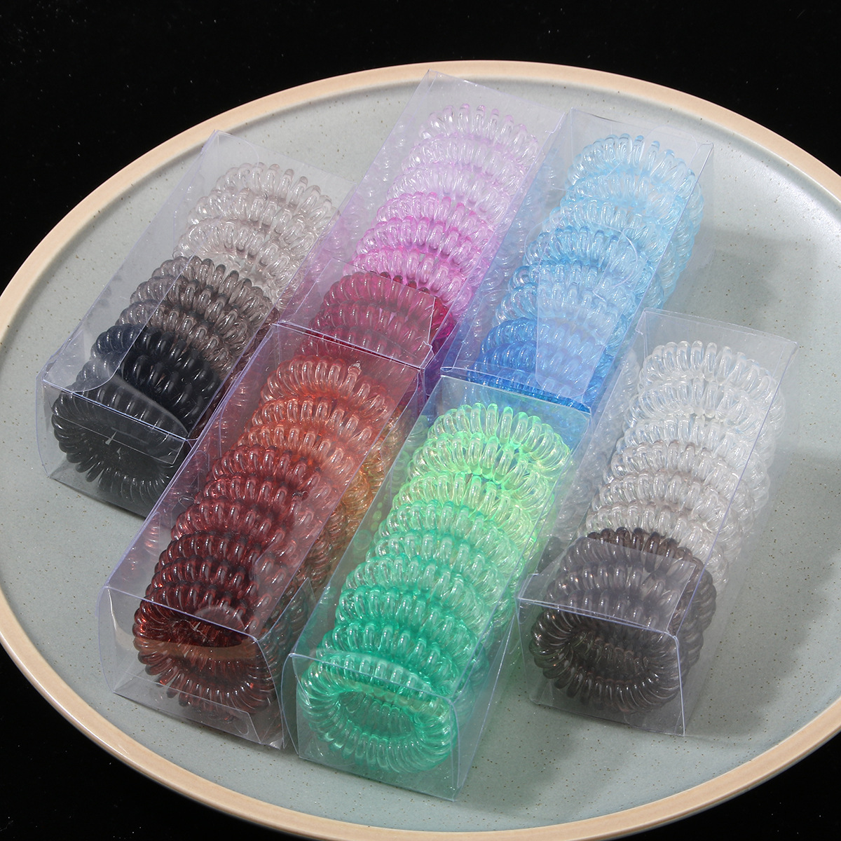 New Gradient Color Matching Hair Rope 9-piece Set display picture 1