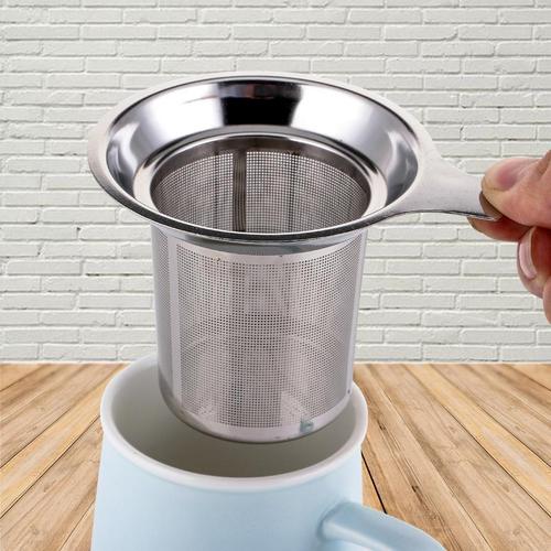 Tea cup with mesh filter, high-density tea pot, 304 stainless steel handle, flat-bottom tea strainer, coffee bag free shipping