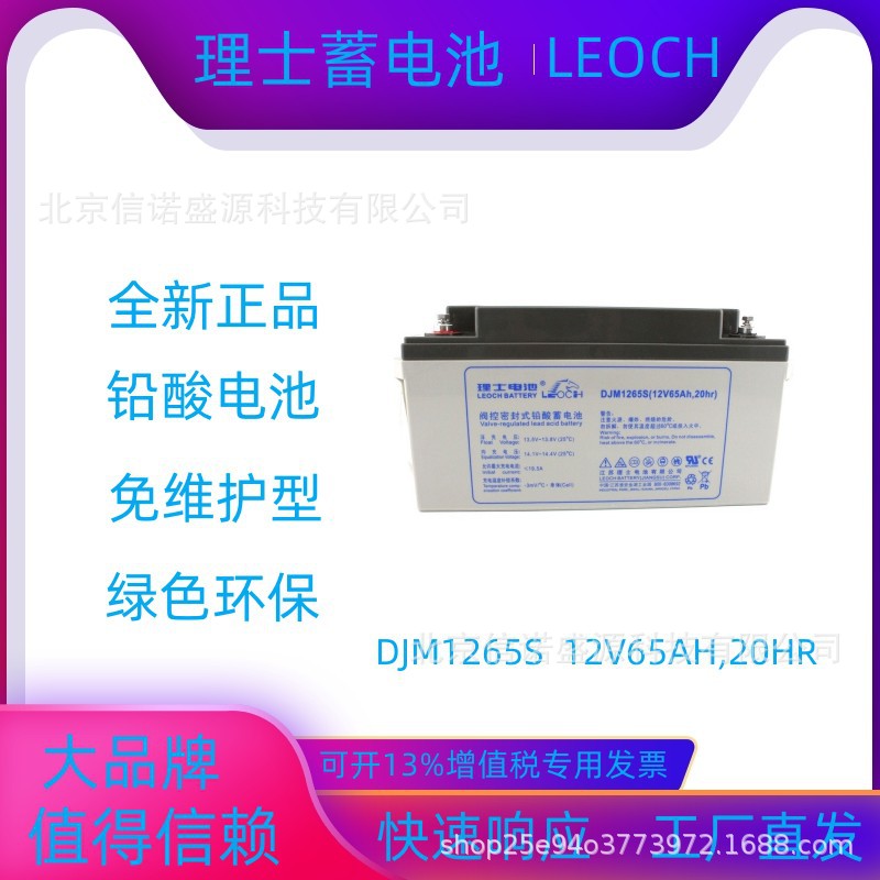 理士蓄电池DJM1265S 12V65AH LEOCH UPS电源直流屏备用铅酸蓄电池