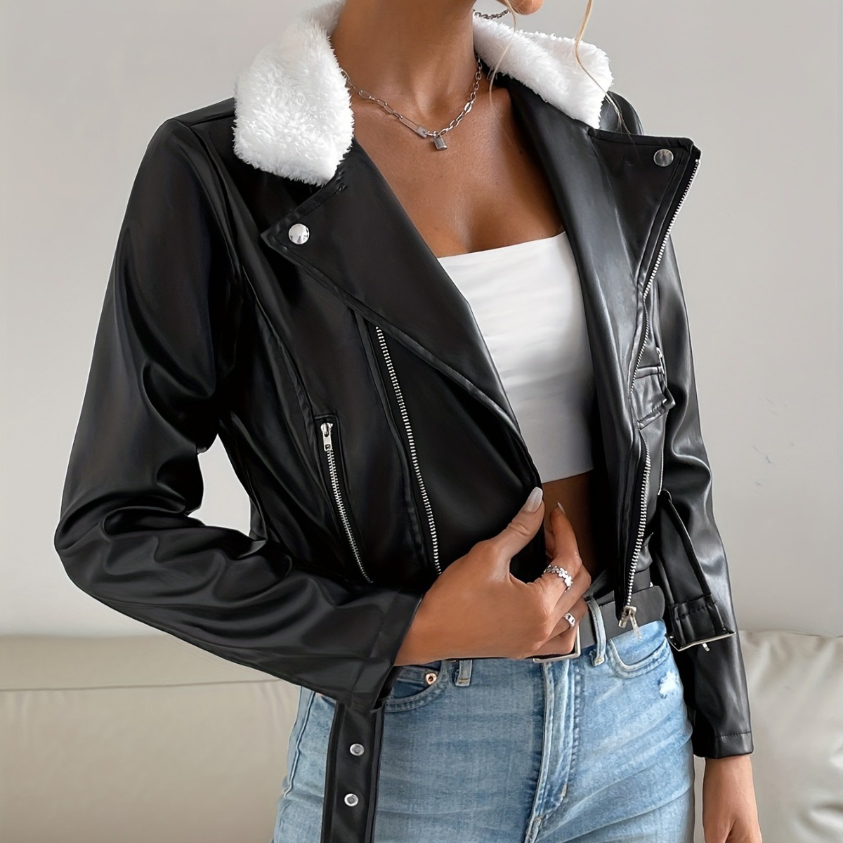 Women's Clothing Fashion Leather Jacket_voghion.com