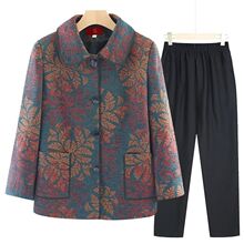 中老年女装新款上衣奶奶装春秋款套装妈妈60-80岁老人衣服外套