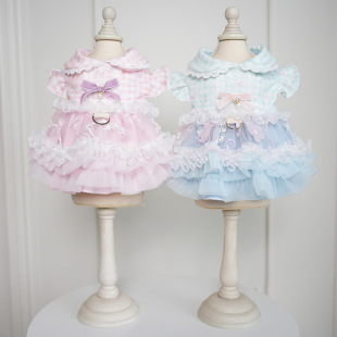 Pet Dog Cat Spring and Summer Three-dimensional Yarn Princess Dress Fairy Dress Heavy Industry Cute Clothes Comfortable Original Generational Hair
