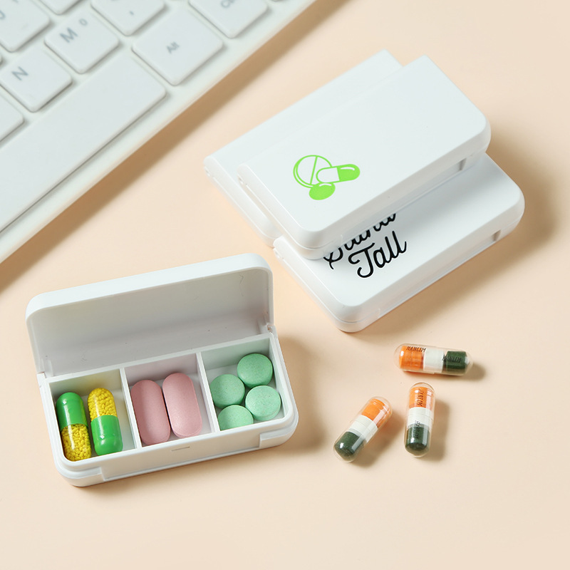 ミニ三格携帯分格小薬箱小型錠剤分注箱旅行薬品収納箱卸売り|undefined