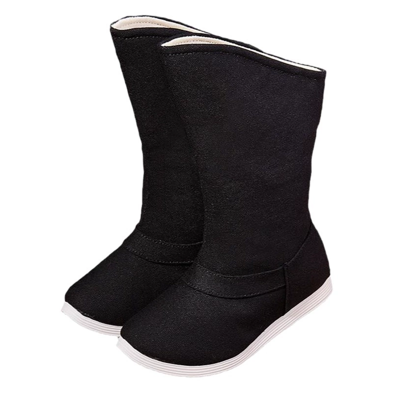 Новые готовые зеркальные черно-белые детские сапоги из гусиного хлопка в этническом стиле для дома и улицы, антикварные детские тканевые сапоги