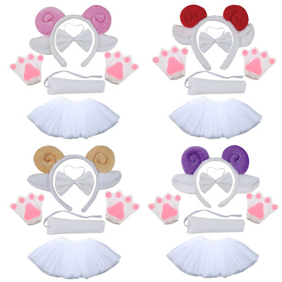 61 Children's Day new pattern Lamb Hair hoop lovely Plush Sheep horn Headdress Broadside Wash one's face Hair hoop Sheep horn Hairdressing