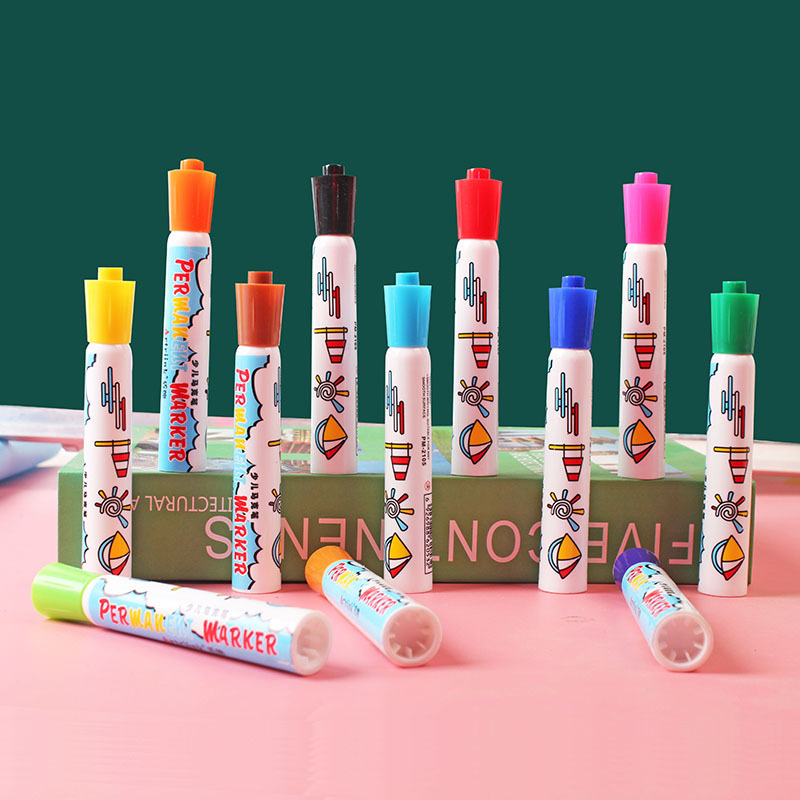 Escudo infantil 12-color marcador traje estudiante color especial pluma gran capacidad pintura cabeza suave marcador al por mayor