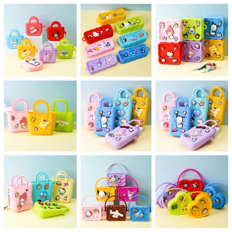 Square Cave Silicone Coin Purse Children's DIY Crossover Walking Key Bag Fun Cute Change Silicone Bag Square Cave Silicone Coin Purse Children's DIY Crossover Walking Key Bag Fun Cute Change Silicone Bag