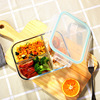 分隔热水玻璃饭盒微波炉保鲜盒带餐具便当盒上班族便携创意礼品|ms