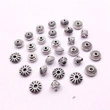 藏银复古飞碟形珠子隔珠隔片手链项链串珠DIY合金饰品配件批发