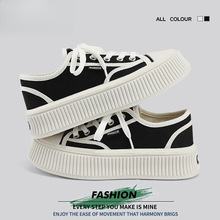 回力女鞋帆布鞋女2024春季新款小白鞋小香风厚底饼干鞋百搭板鞋女