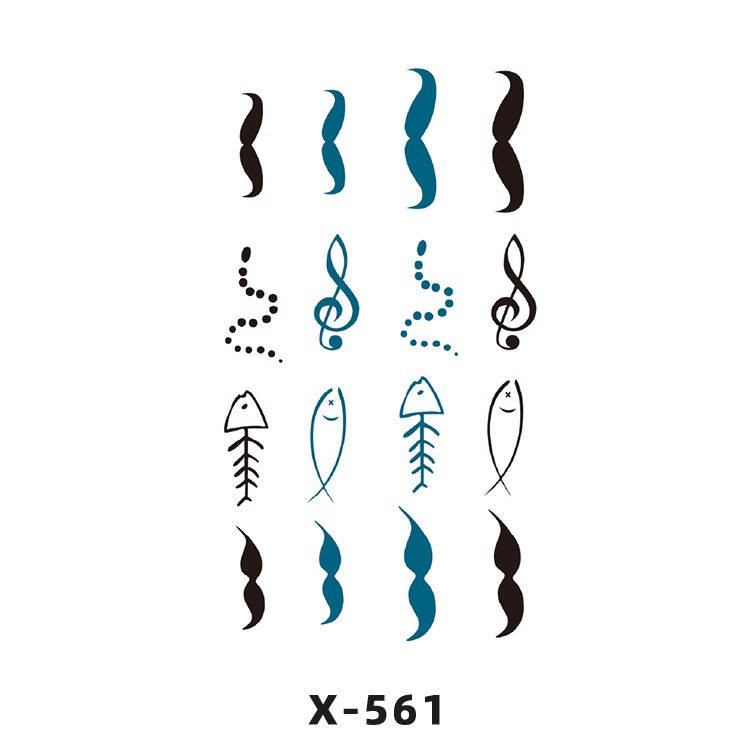 Arco de flor pequeña pegatinas de tatuaje fresco 3D dibujos animados transfronterizo Henna rosa impermeable texto en inglés pegatinas de tatuaje