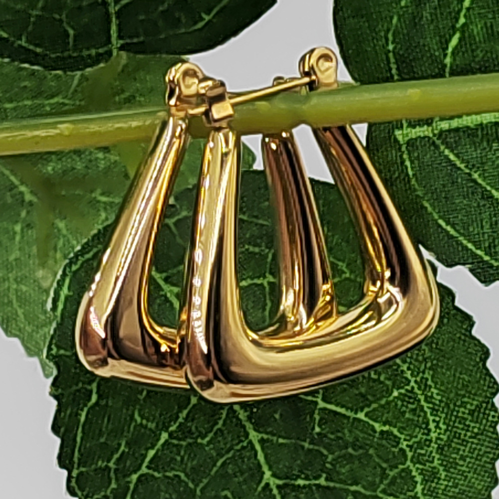 Trapezoid Pattern Women'S Gender Plating Design Ins Style Simple Style Trapezoid Titanium Steel Plating Earrings