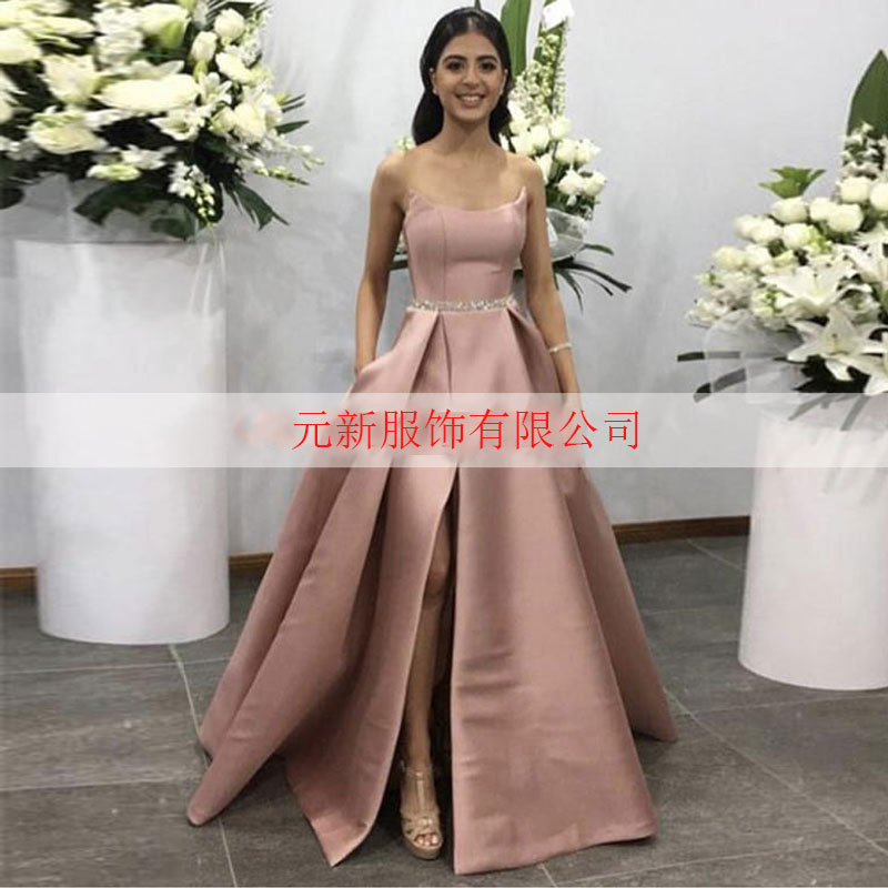El Comercio Exterior de Europa y América Amazon AliExpress deseo vestido noche las mujeres sexy tube Top satén simple temperamento largo