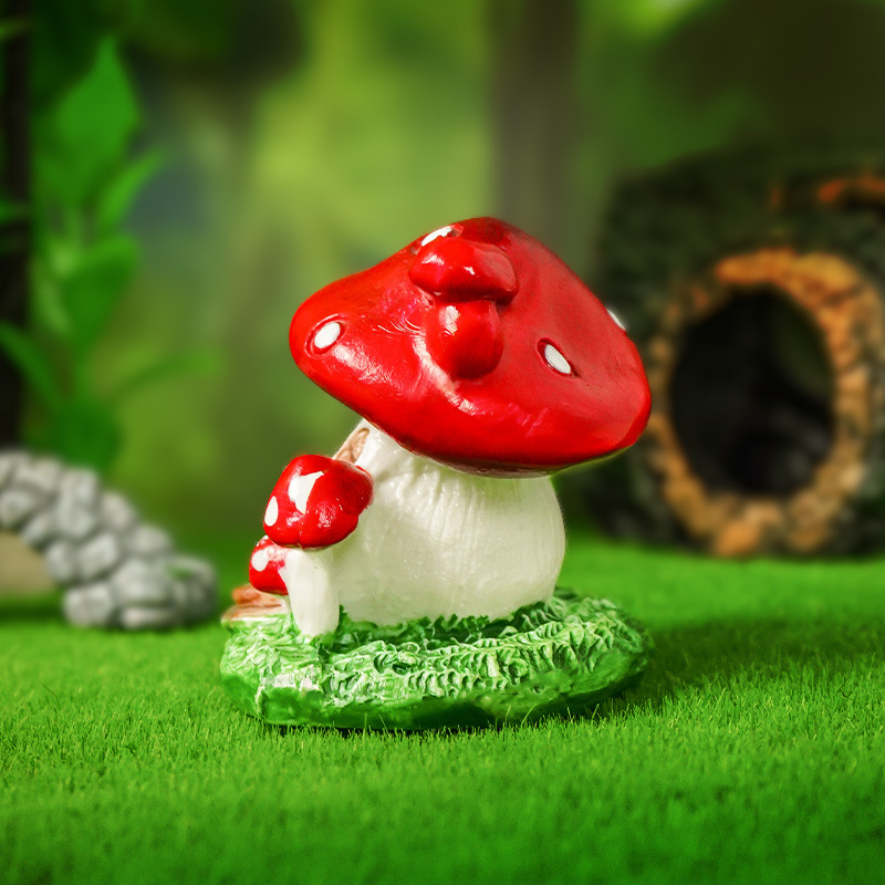 Cuentos de hadas micropaisajismo casa de hongos rojos decoración de la casa de los elfos simulación de PVC mini hongo de pie grande explosión