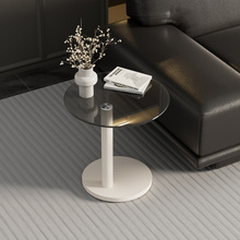 高级风钢化玻璃边几沙发角几矮桌子轻奢小户型茶几网红中古风